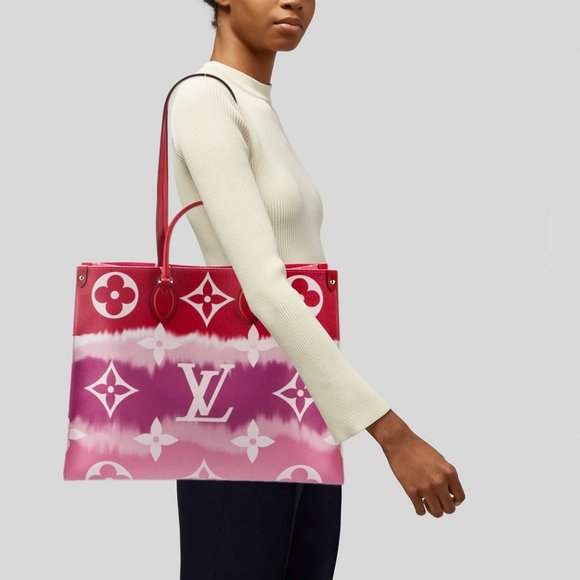 Auc Louis Vuitton Monogram Giant Escale OnTheGo GM 2WAY Bag Rouge SD0290 - Picture 11 of 15